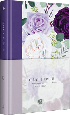 Cover Image for KJV Holy Bible, Large Print Medium Format, Purple Cloth Hardcover with Floral Design, Ribbon Marker, Red Letter -- Origin, Hardcover