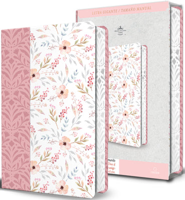 Cover Image for Biblia Rvr 1960 Letra Gigante, Símil Piel Rosada Con Flores (Edición Cantos Pintados / Spanish Bible Rvr 1960 Giant Print Handy Size Leathersoft Pink -- Reina Valera Revisada 1960, Bonded Leather