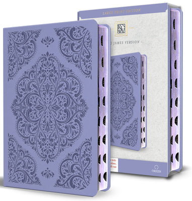 KJV Holy Bible, Large Print Medium Format, Lavender Faux Leather W/Thumb Index and Ribbon Marker, Red Letter -- King James Version, Bonded Leather
