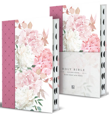 KJV Holy Bible, Giant Print Large Format, Hardcover Pink Floral Design with Cloth with Ribbon Marker, Red Letter, and Thumb Index -- King James Version, Hardcover